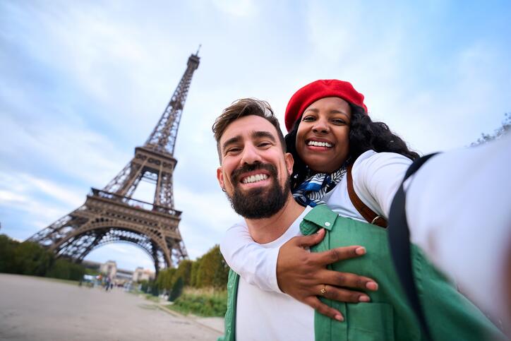 Touristes france tour eiffel